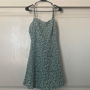 Green Floral Print Cami Summer Dress